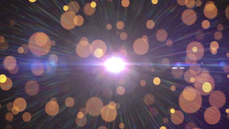 animación de puntos de luz brillantes que se mueven sobre un fondo oscuro