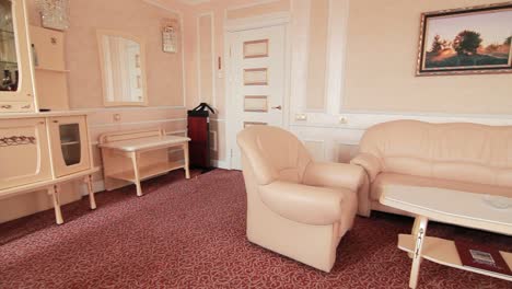 room furniture sofa and armchairs for recreation in hotel apartment