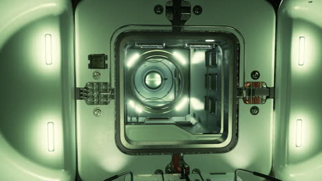 spacecraft interior with open door