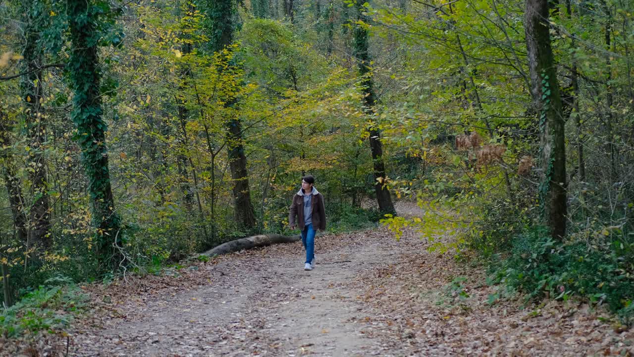 Lonely  Young Man Walking
