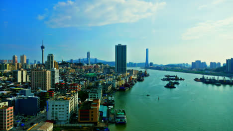 Arquitectura-De-Construcción-De-Lapso-De-Tiempo-En-La-Ciudad-De-Macao