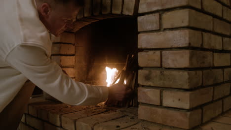 Close-up-view-of-burning-fireplace