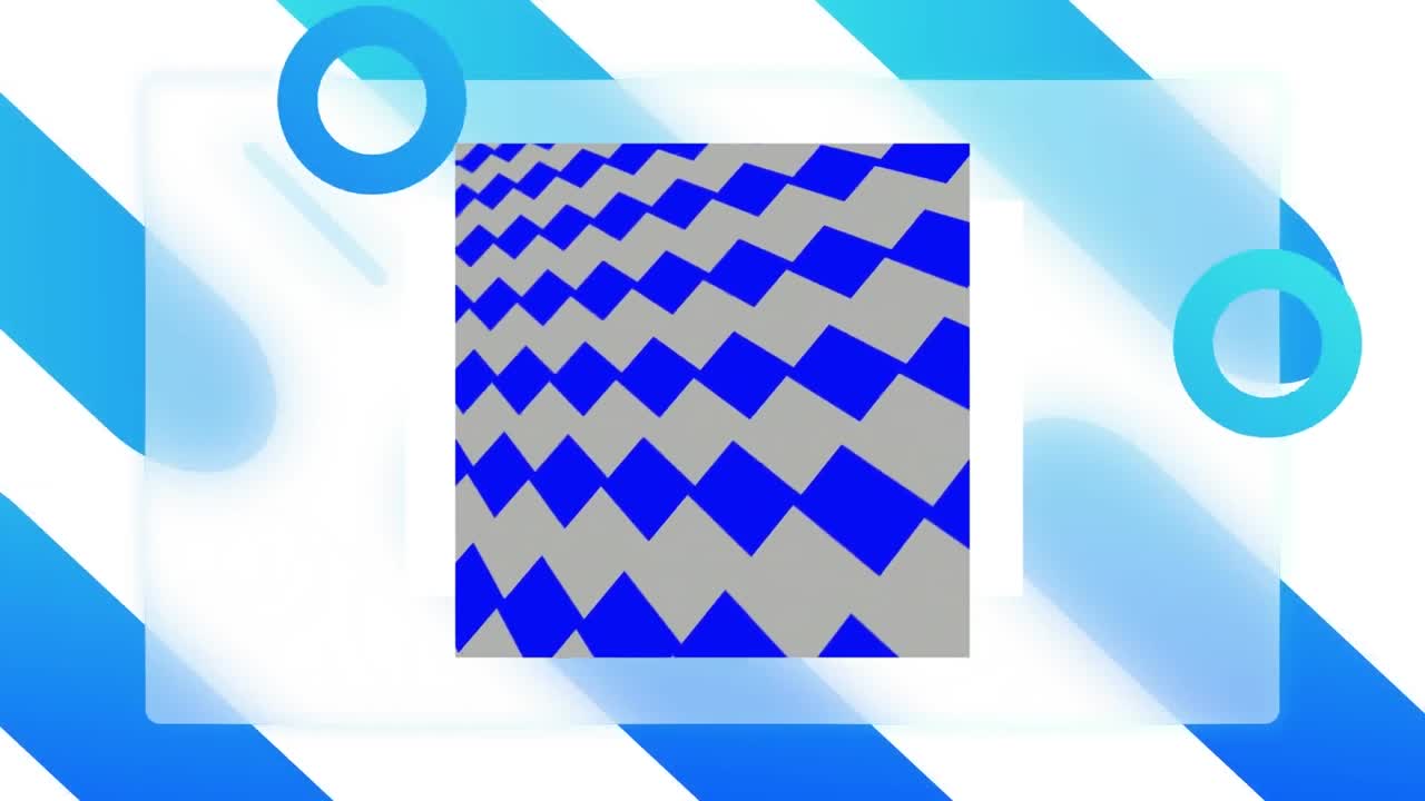 색 배경 위에 움직이는 모양의 애니메이션