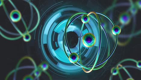 Animation-Von-Mikro-Atommodellen-Auf-Schwarzem-Hintergrund