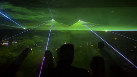 disco lights, laser beams, through prater dom at vienna night live