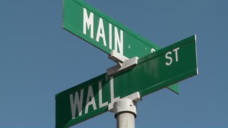 a street sign indicates the intersection of main and wall streets 2