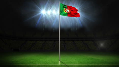 Portugal-national-flag-waving-on-flagpole