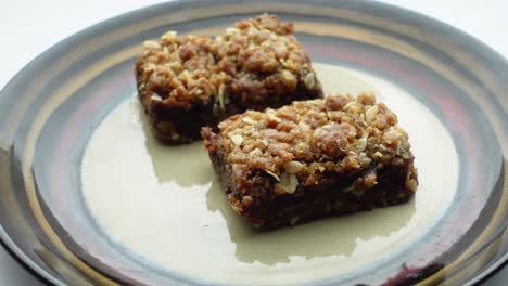 oatmeal bars on a plate