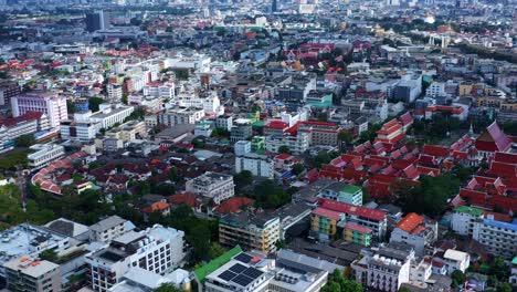 aerial panorama of chana songkram near chao phraya river in bangkok, thailand