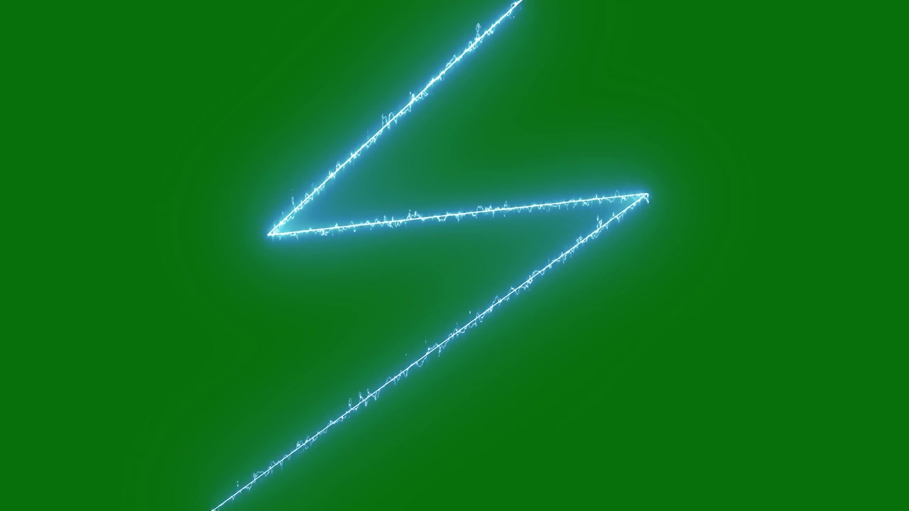 Fulmine animato e luminoso su schermo verde