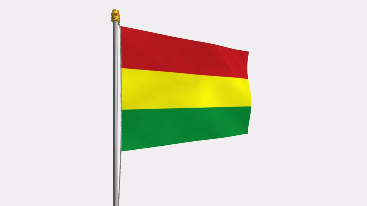 video de bucle de la bandera de bolivia revoloteando en el viento, video en cámara lenta de 4k, con canal alfa
