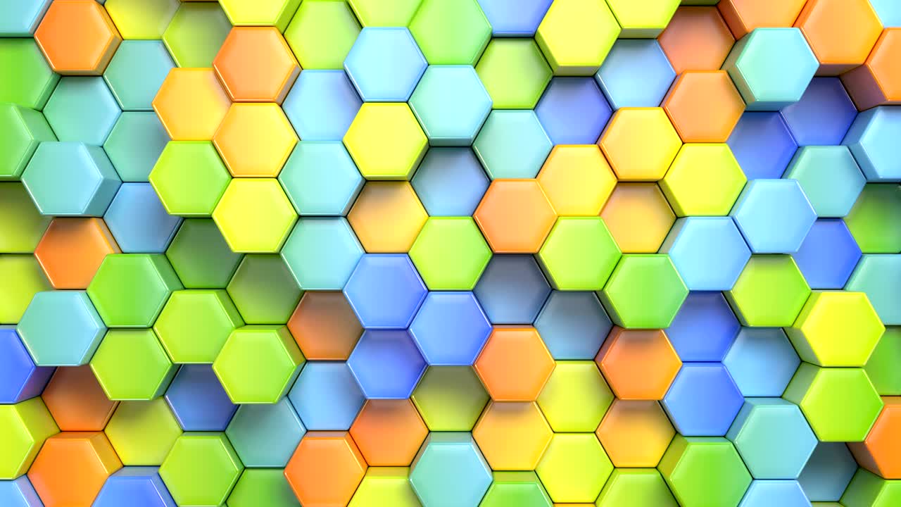 hermoso fondo hexagonal abstractamente multicolor