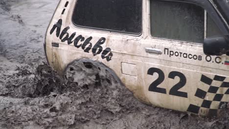 off-road vehicle in a muddy environment