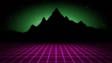 Motion-retro-abstract-background-with-purple-grid-and-mountain-2