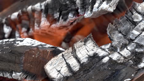 the flames of a fire in a fire pit burning the wood in the campfire