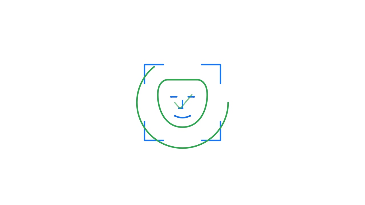 Digital Face Recognition Scanning Process Animation