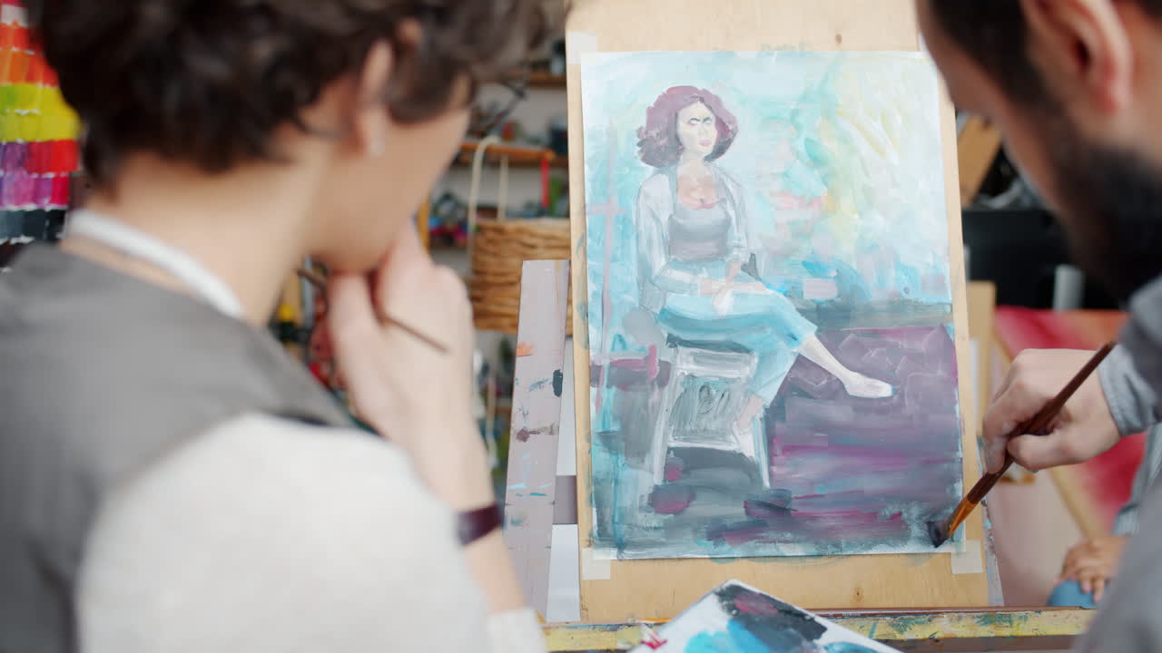 Art Class Portrait Painting Session