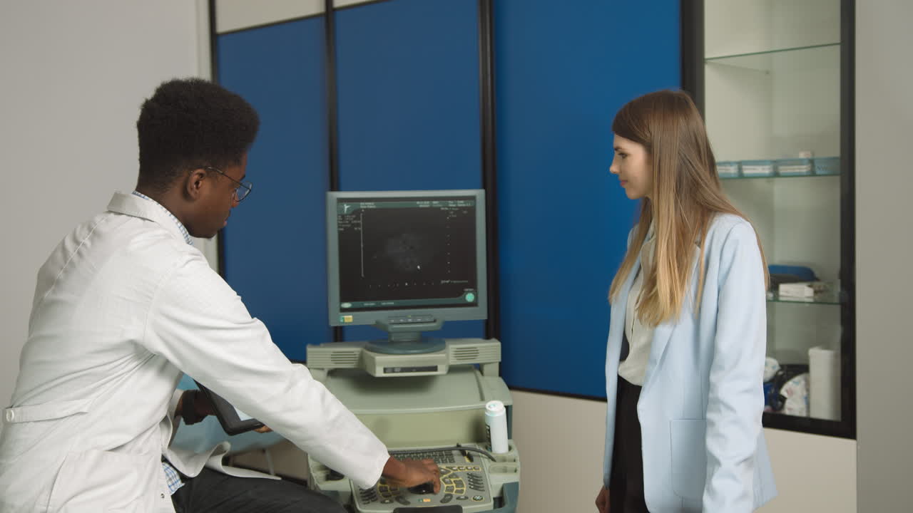 Doctor and Patient During Ultrasound Examination