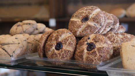 freshly baked bread and pastries at a bakery