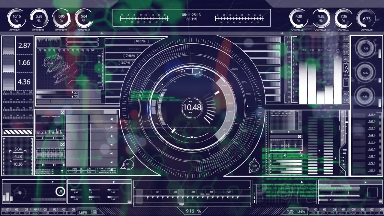 Animation of data processing over spots
