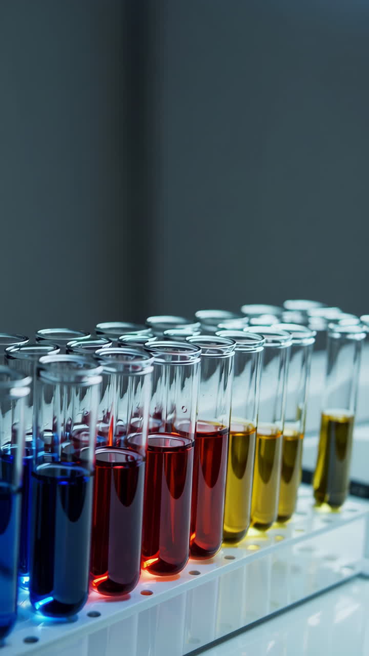 Colorful Test Tubes in a Lab