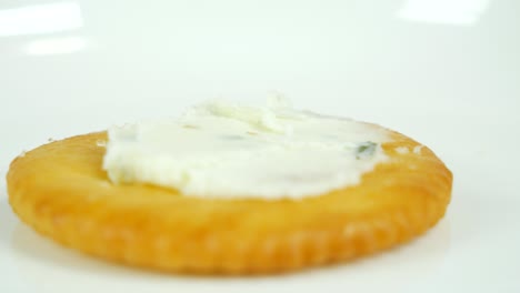 round crackers with herb cheese