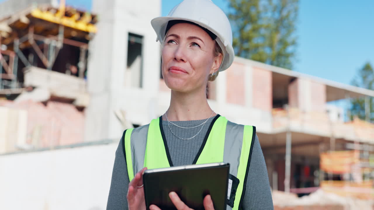 mujer profesional de la construcción en un sitio de construcción