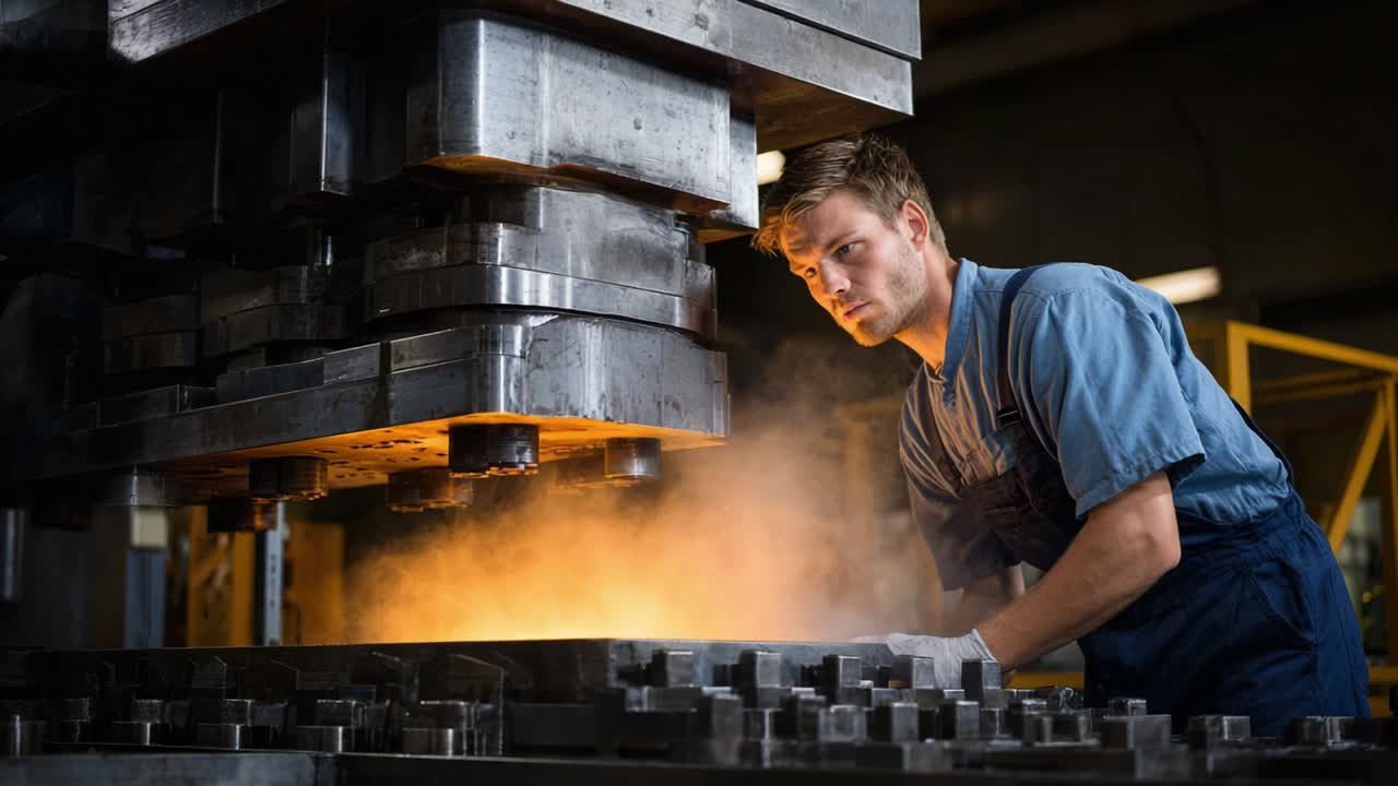 Lavorazione dei metalli e forgiatura in un ambiente industriale