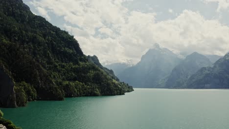 swiss mountain lake landscape