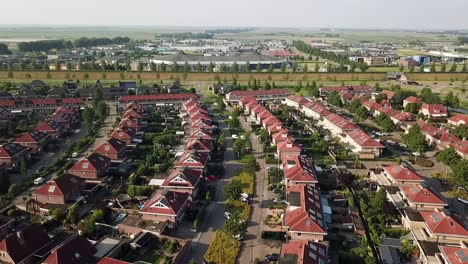 Drone-view-of-an-area-of-Dronten,-Flevoland,-The-Netherlands