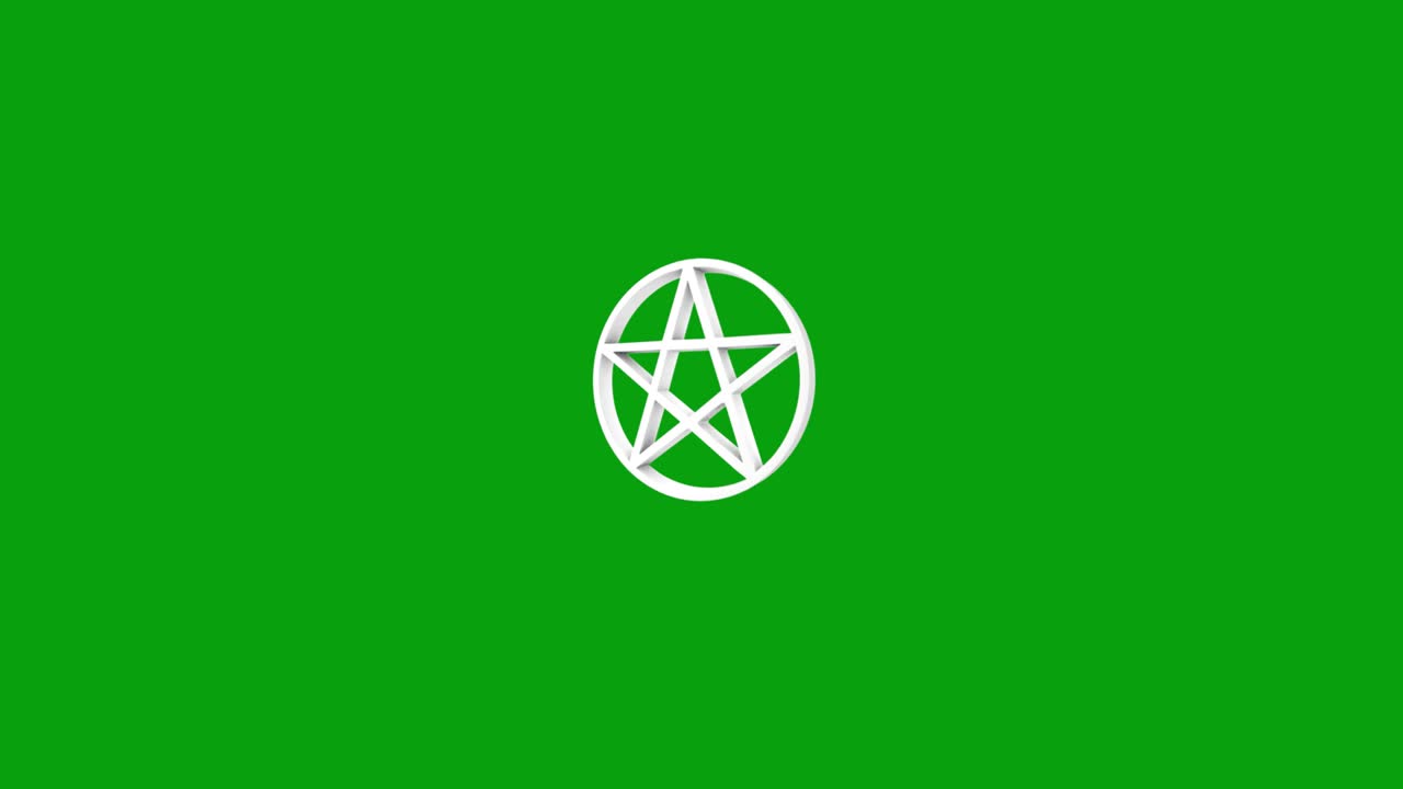 Rotující pentagram, greenscreen, pohybová grafika