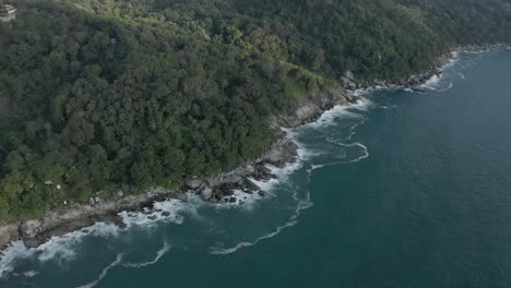 establishing shot of beautiful tropical sea, ocean with waves and other nature on kohl samui island