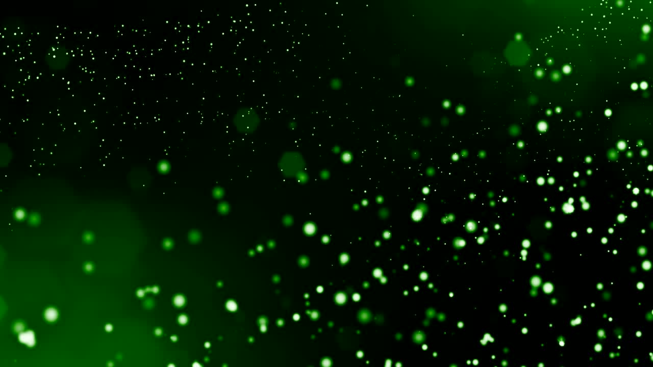 3d green background with fantastic luminous particles. Looped 3d ...