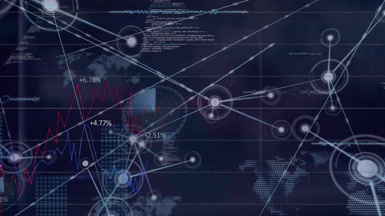 Global connections theme in a digitally generated animation video.