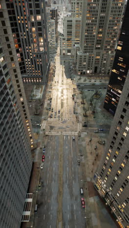 aerial view of a busy city street at night