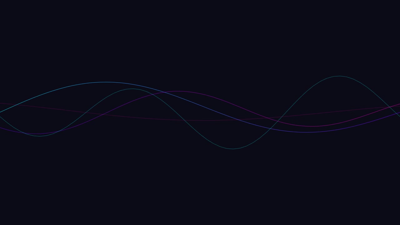 Onde sonore animate astratte su sfondo scuro