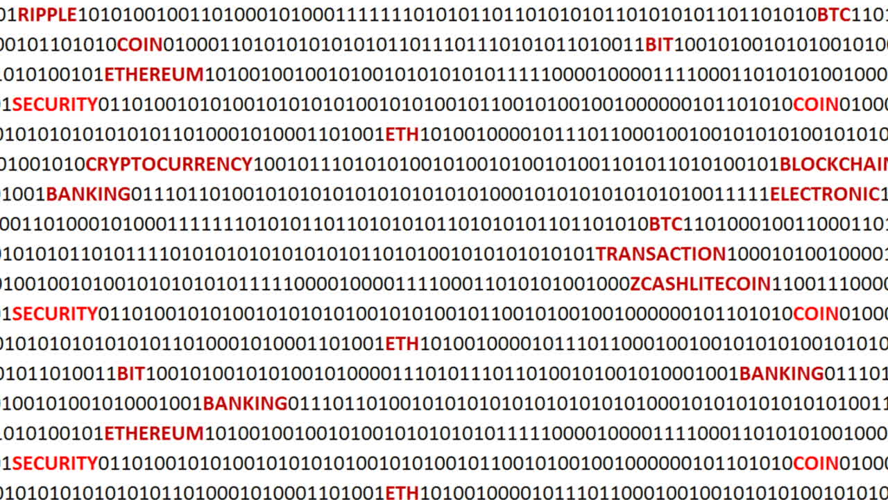 Cryptocurrency on a digital background. Background from a program code and cryptocurrencies