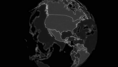 Alfa-Del-País-De-México-Para-Editar-La-Tecnología-De-Análisis-De-Datos-Girando-El-Globo-Terráqueo,-El-Video-Cinematográfico-Muestra-Un-Globo-Digital-Girando,-Acercándose-Al-Alfa-Del-País-De-México-Para-Editar-La-Plantilla