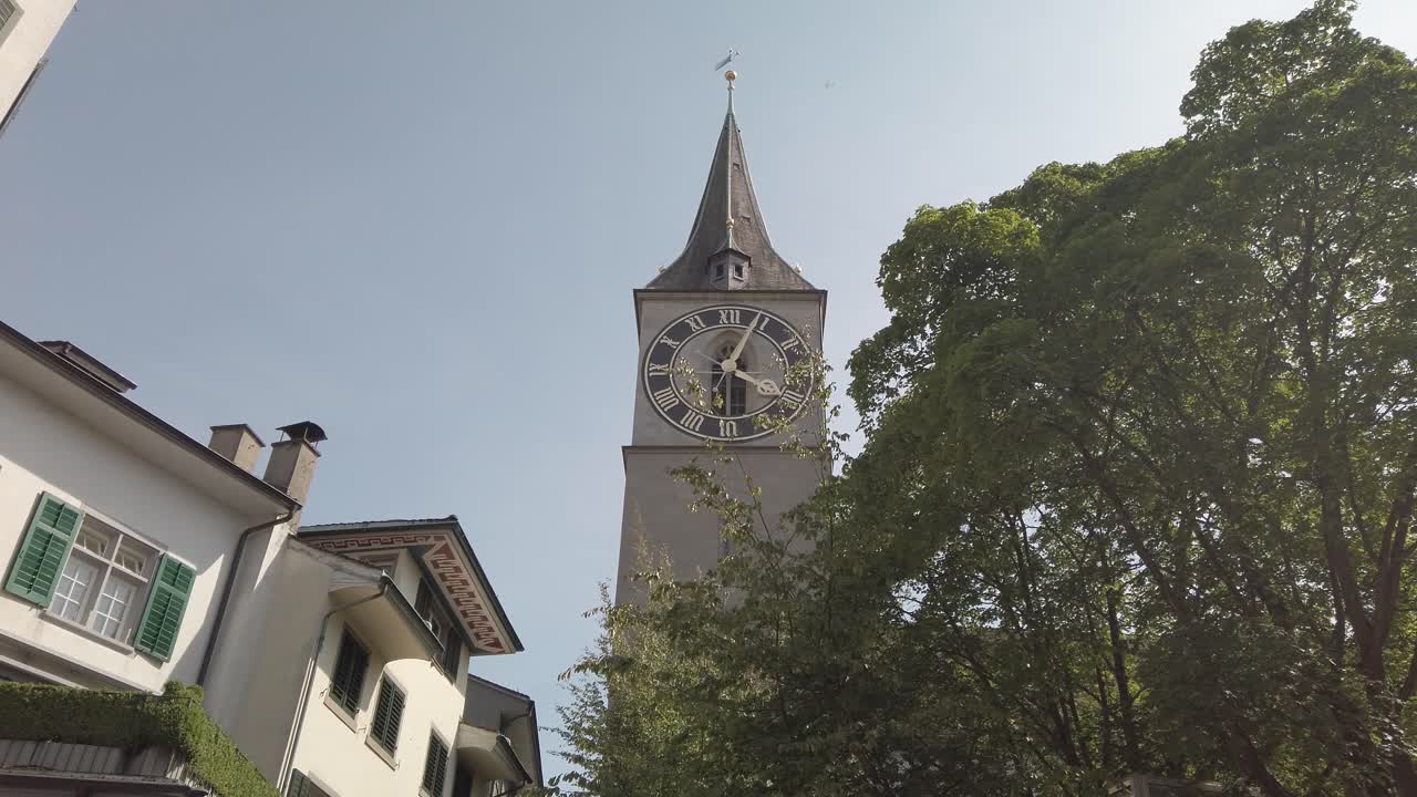 Famous St.Peter's church in Zurich