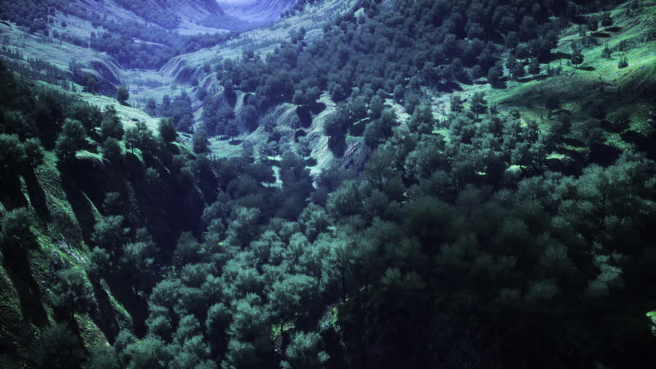 Lush green valleys embrace the serene landscape at dusks gentle touch