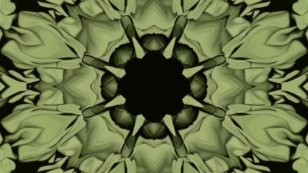 Animazione di Motivo Caleidoscopico Verde Astratto