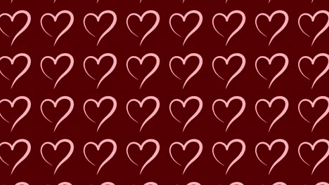 hearts pattern on a maroon background