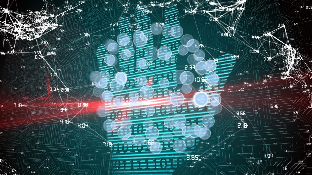Web of connections icons against data processing