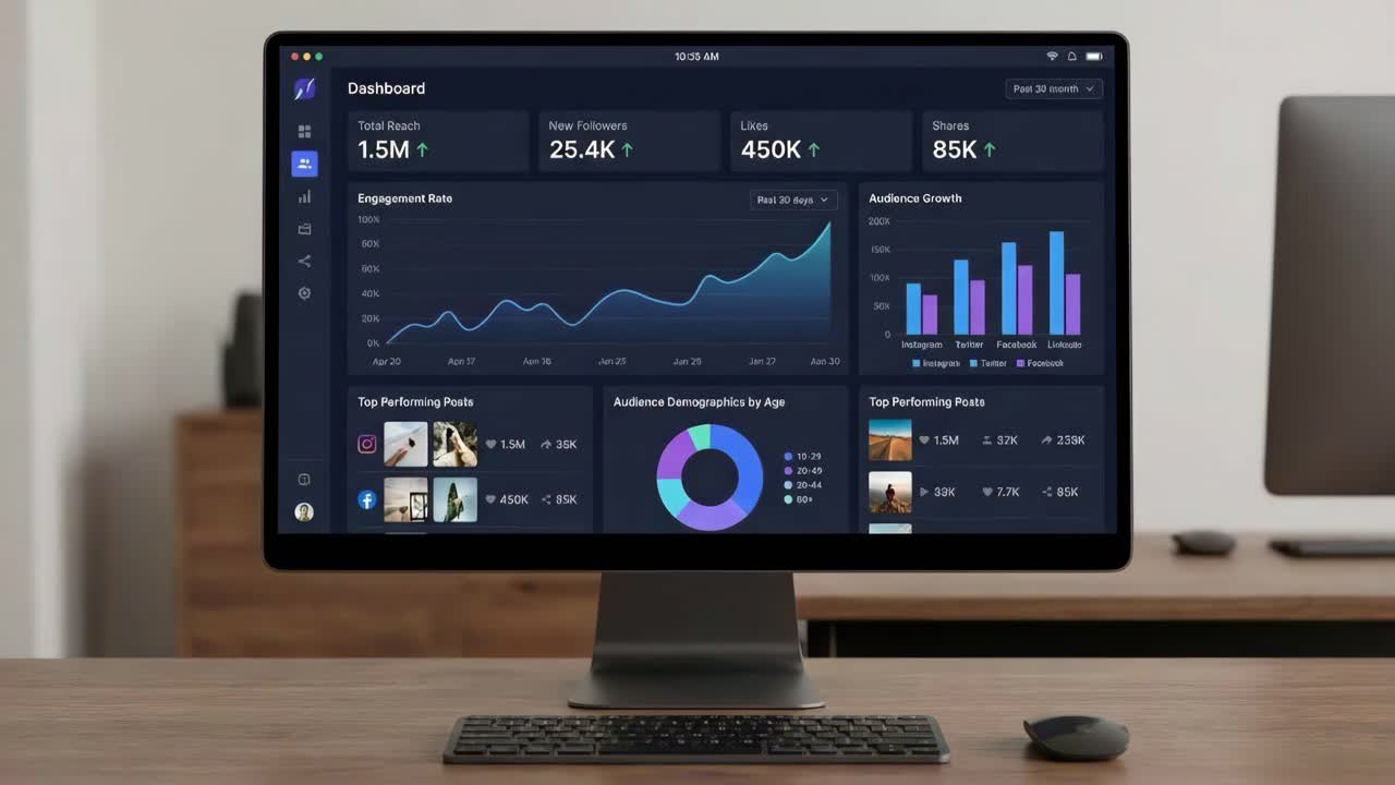 Analytics Dashboard Showing Social Media Performance