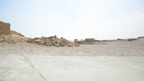 some of the old fortress of masada, taken at the top of the mountain - mesa in israel, near the dead sea