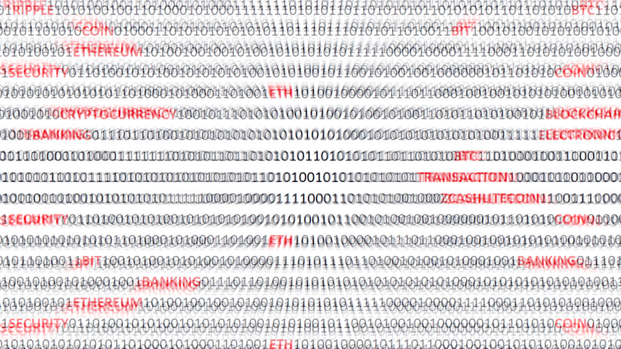 Cryptocurrency on a digital background. Background from a program code and cryptocurrencies