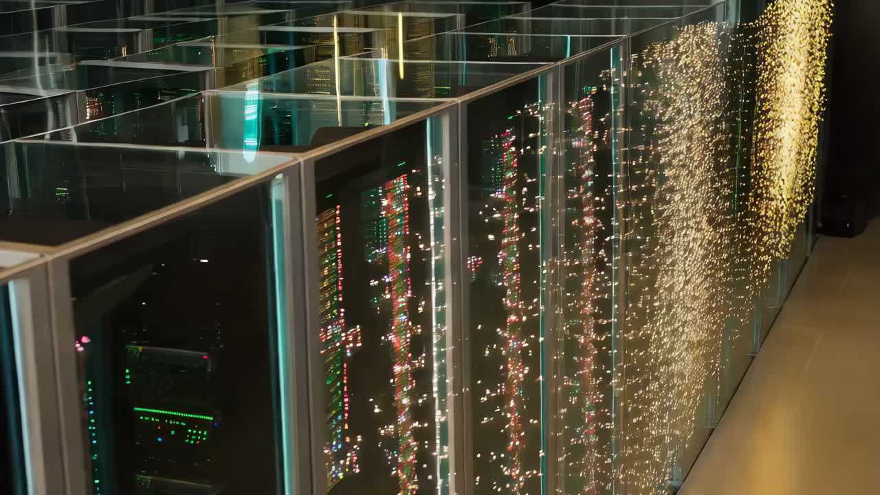 Modern Data Center with Glass Enclosures