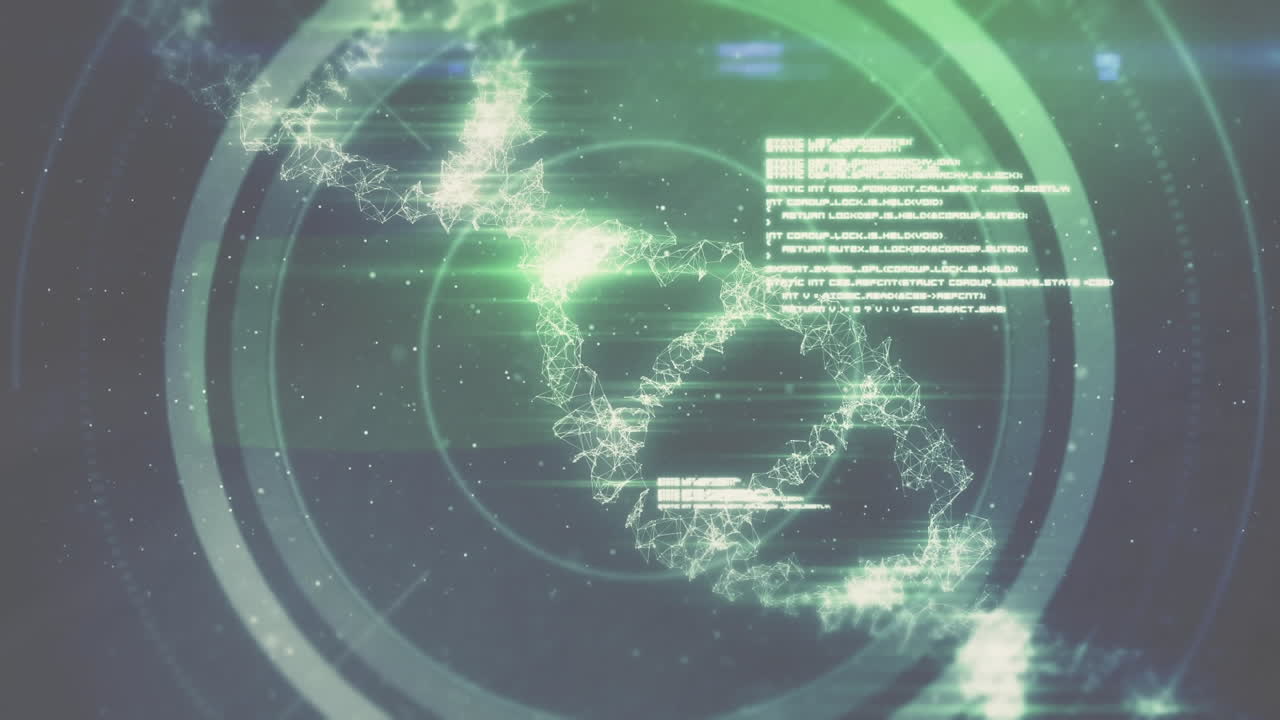 dna 가닥의 애니메이션과 과학적 데이터 처리