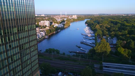 treptower park river city berlin germany summer day