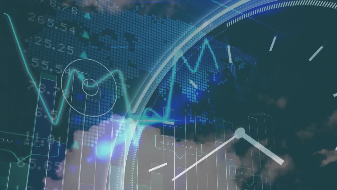 시계 상의 데이터 처리의 애니메이션